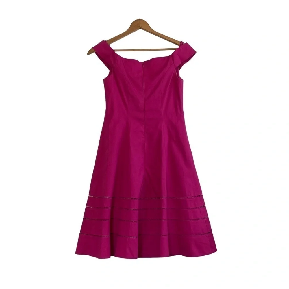 Badgley Mischka Barbie Pink Off-Shoulder Dress Size 6 - Picture 2 of 8